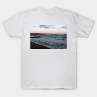 View to Pozzuoli from Lucrino Beach during sunset T-Shirt